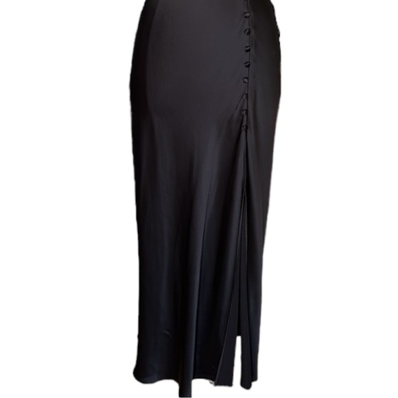 ZARA Black Slip Dress Satin Effect Dark Romance Dress, Size XS - Picture 5 of 16